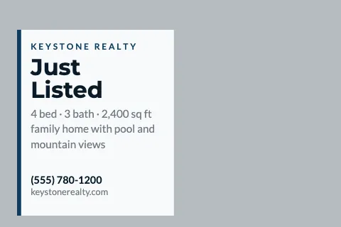 Real estate photo overlay postcard template