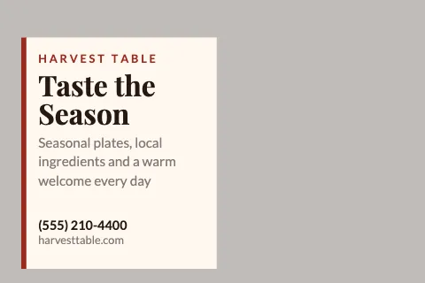 Restaurant photo overlay postcard template