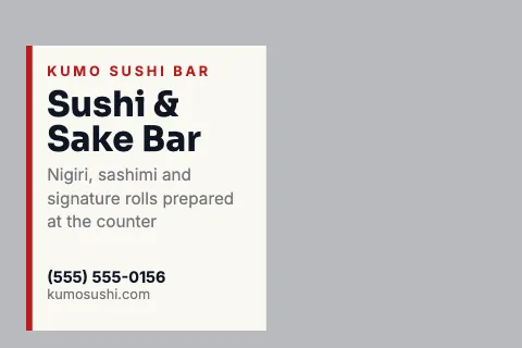 Sushi bar photo overlay postcard template