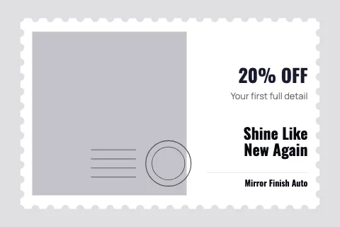 Auto detailing postage stamp postcard template