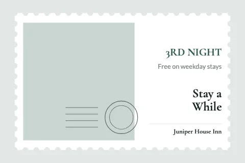 Hotel & B&B postage stamp postcard template