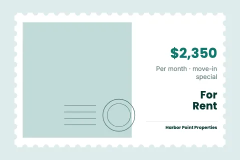 Property management postage stamp postcard template