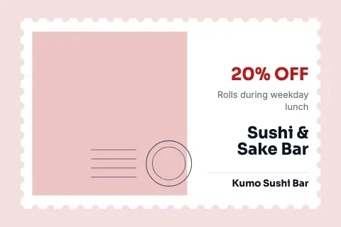 Sushi bar postage stamp postcard template