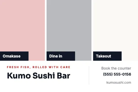 Sushi bar photo trio postcard template