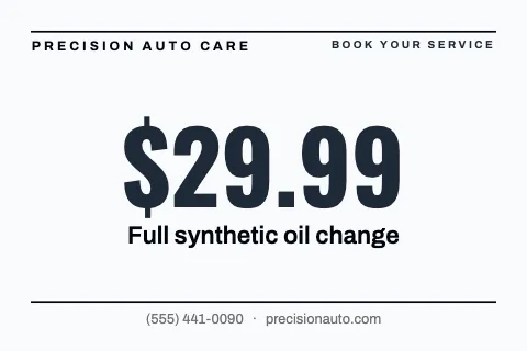 Auto repair big offer postcard template