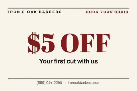 Barbershop big offer postcard template