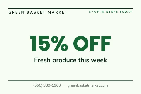 Grocery & market big offer postcard template