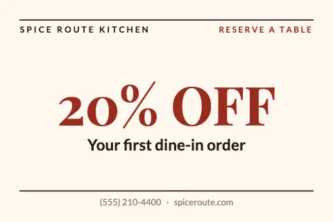 Indian restaurant big offer postcard template