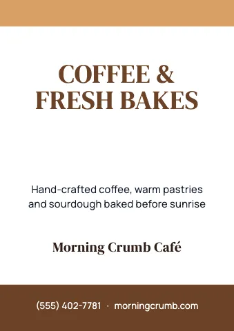 Café & bakery announcement sign template