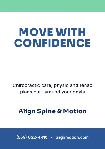 Chiropractic & physio announcement sign template