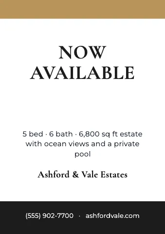 Luxury homes announcement sign template