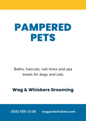 Pet grooming announcement sign template
