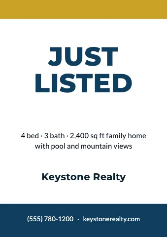 Real estate announcement sign template