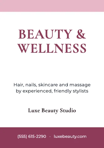 Salon & spa announcement sign template