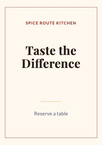 Indian restaurant minimal sign template