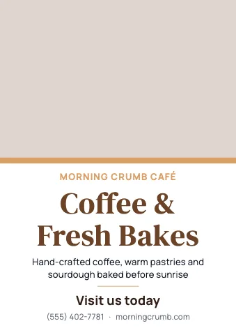 Café & bakery photo poster sign template