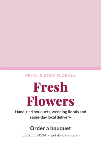 Florist photo poster sign template