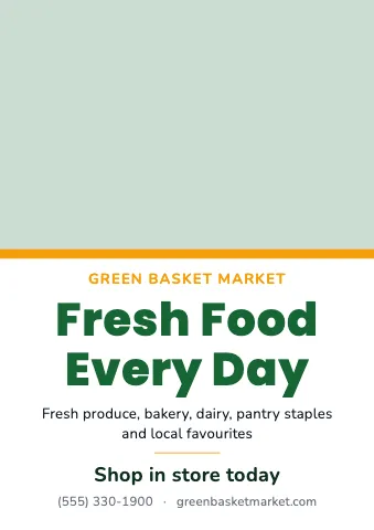 Grocery & market photo poster sign template