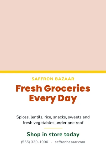Indian grocery photo poster sign template
