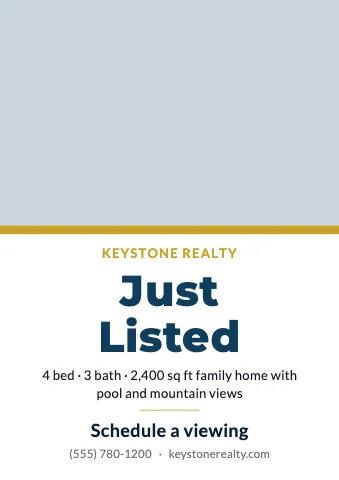Real estate photo poster sign template