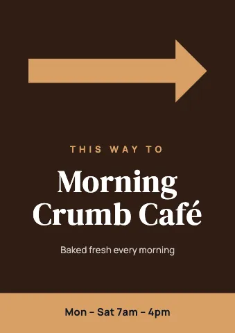 Café & bakery this way sign template
