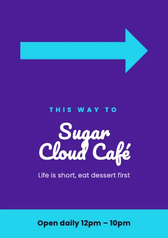 Desserts & boba this way sign template