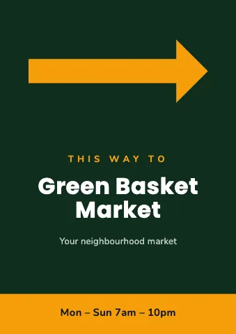 Grocery & market this way sign template