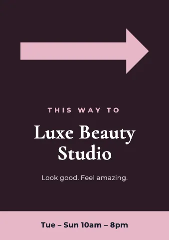 Salon & spa this way sign template