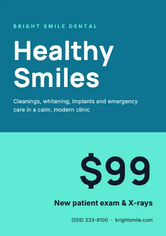 Medical & dental diagonal offer sign template