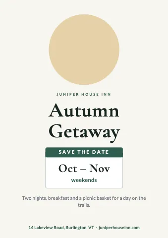 Hotel & B&B event date sign template