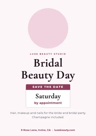 Salon & spa event date sign template