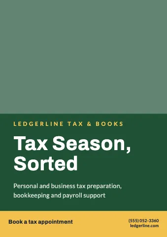 Accounting & tax photo hero sign template