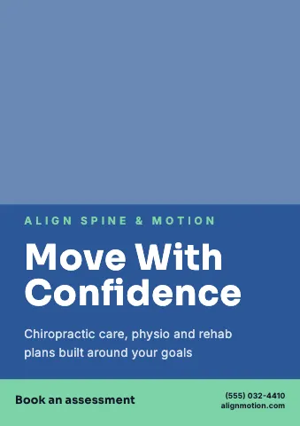 Chiropractic & physio photo hero sign template