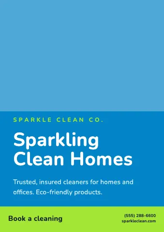 Cleaning services photo hero sign template