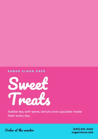 Desserts & boba photo hero sign template