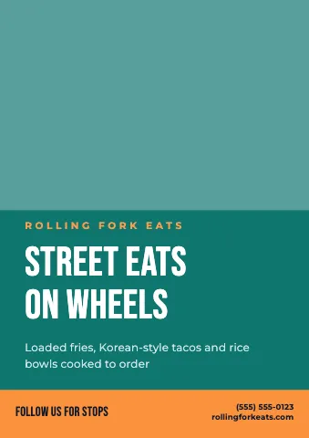 Food truck photo hero sign template