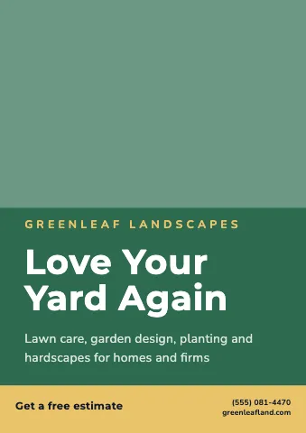 Landscaping photo hero sign template