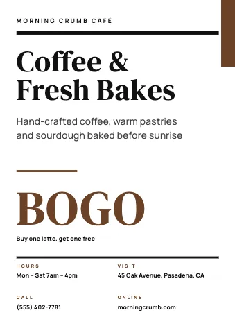 Café & bakery swiss type sign template
