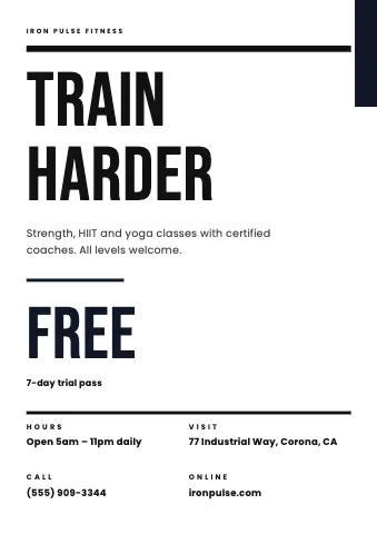 Fitness & gym swiss type sign template