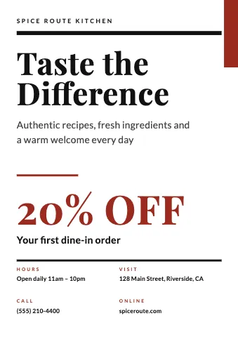 Indian restaurant swiss type sign template