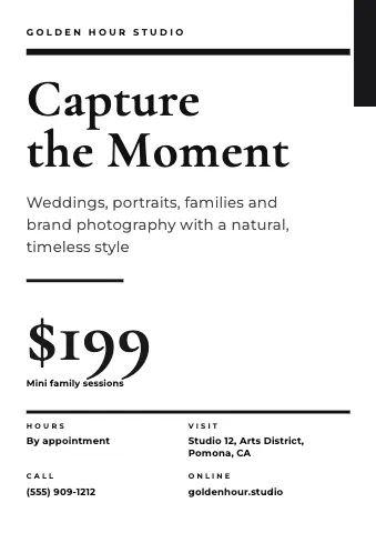 Photography & creative swiss type sign template