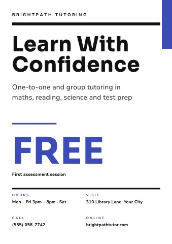 Tutoring swiss type sign template