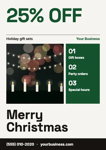 Christmas grid poster · swiss sign template