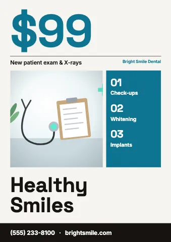 Medical & dental grid poster · swiss sign template