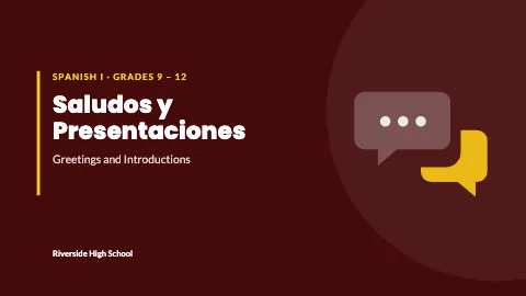 Spanish class professional lecture presentation template