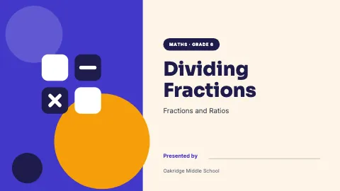Middle school maths student project kit presentation template