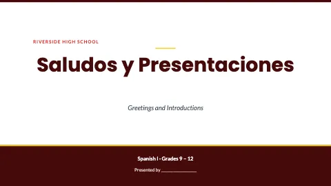 Spanish class thesis defense presentation template