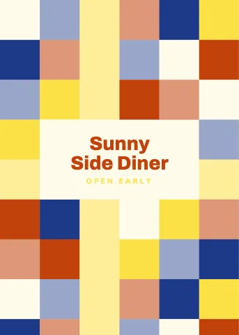 Breakfast diner colour blocks puzzle template