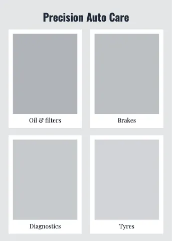 Auto repair captioned photos puzzle template