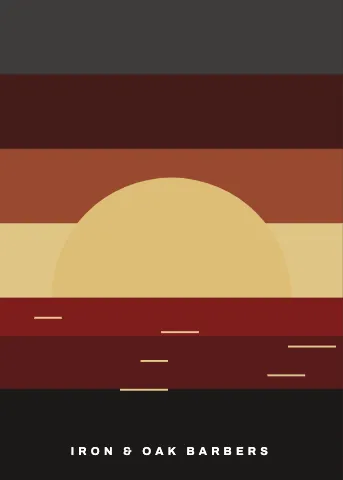 Barbershop sunset scene puzzle template